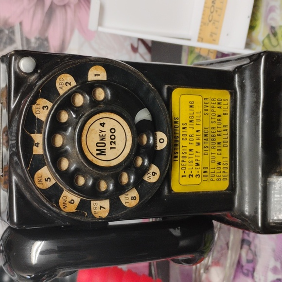 Vintage 1950s Bank Wall Mount Black Rotary Payphone - Picture 6 of 7